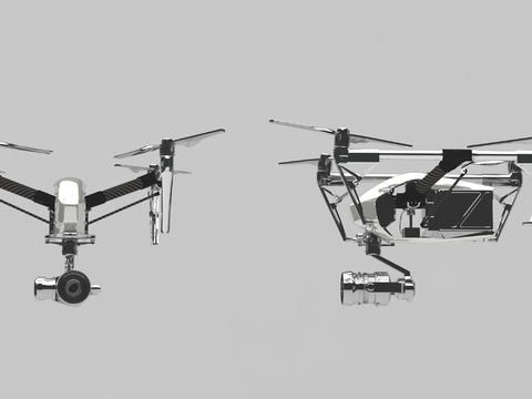  现代摄像无人机3d模型 
