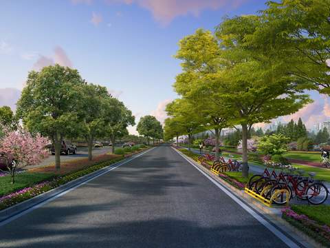  现代道路桥梁景观psd 