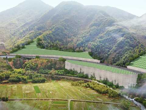  现代园林鸟瞰psd 