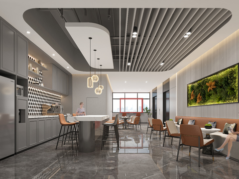  办公室茶水间3d模型 