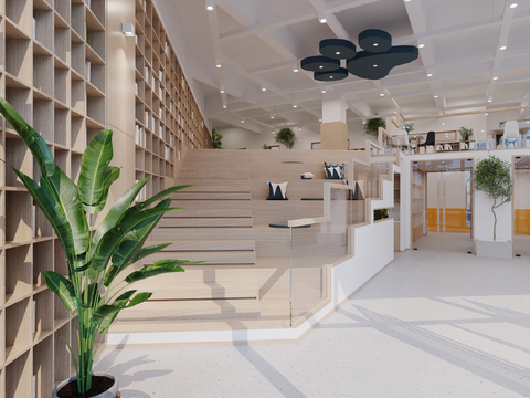  现代书店3d模型 