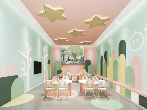  北欧幼儿园课室3d模型 