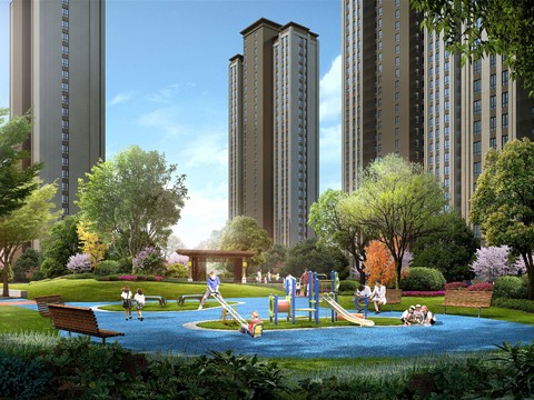  小区住宅滑滑梯psd 