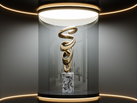  现代艺术雕塑3d模型 