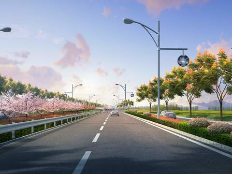  城市道路 公路 绿化带psd 