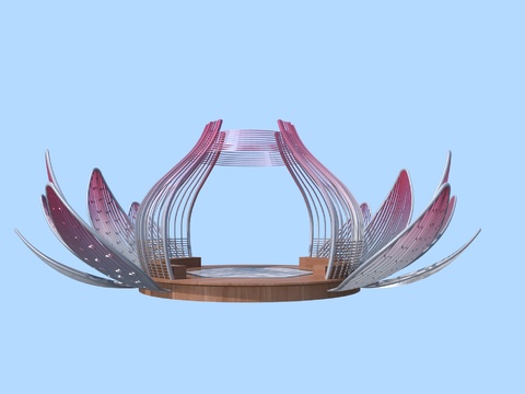  莲花雕塑 民俗小品3d模型 