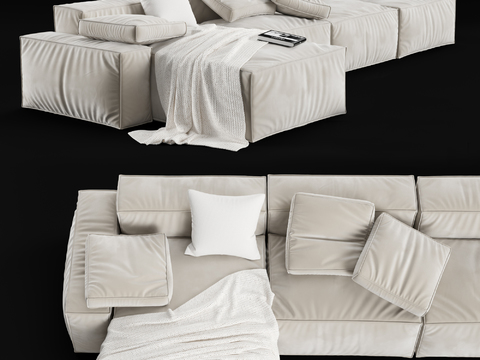  Bonaldo 现代布艺转角沙发3d模型 