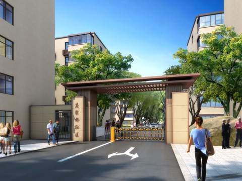  小区入口门头psd 