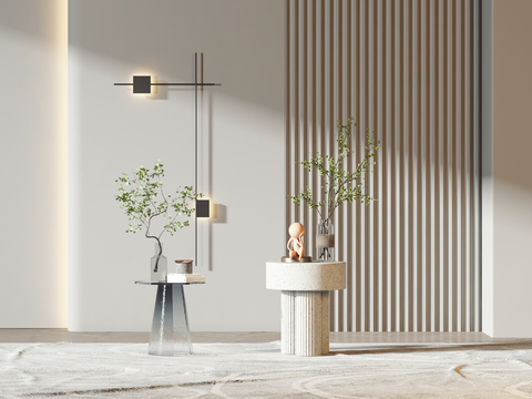 现代边几圆几3d模型