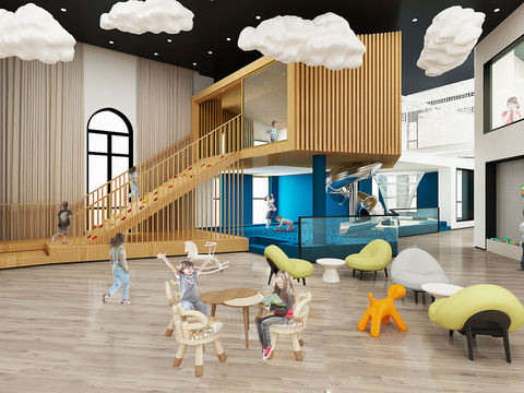  现代儿童娱乐区3d模型 