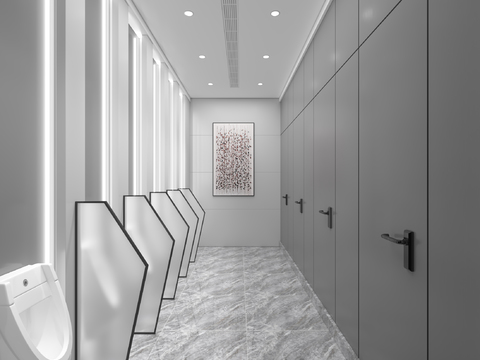  公共卫生间 公厕3d模型 