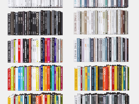  现代书本书籍摆件3d模型 