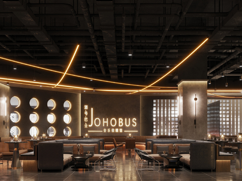  轻奢酒吧 清吧3d模型 