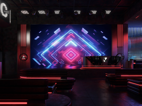  KTV 酒吧舞台3d模型 