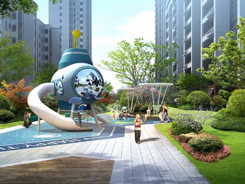  小区儿童乐园psd 