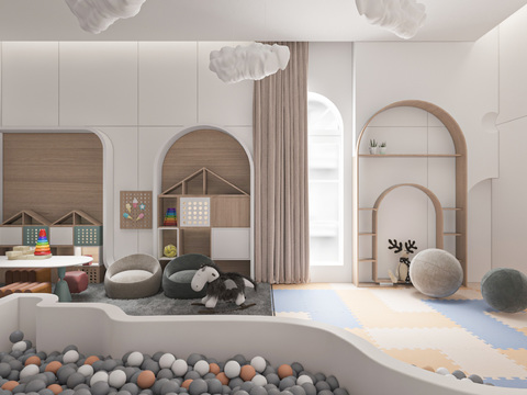  北欧幼儿园儿童娱乐区3d模型 