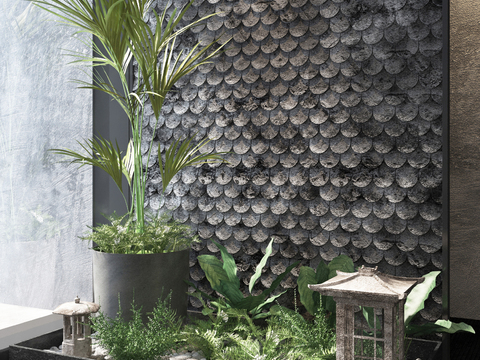  中式园林景观园艺小品3d模型 