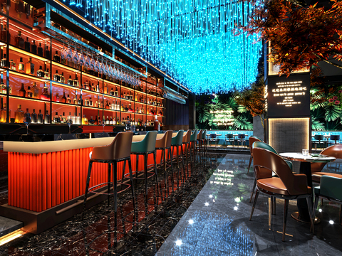  现代酒吧3d模型 