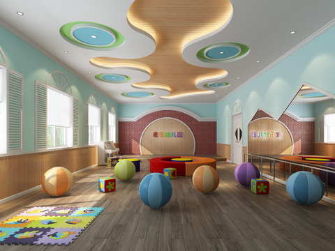  现代儿童活动室3d模型 
