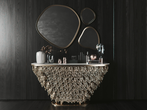 现代金属镂空端景台3d模型