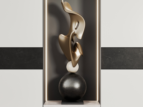  艺术雕塑 抽象摆件3d模型 