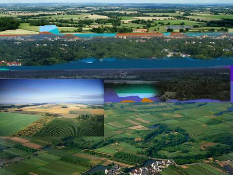  现代菜园菜地草坪鸟瞰psd 