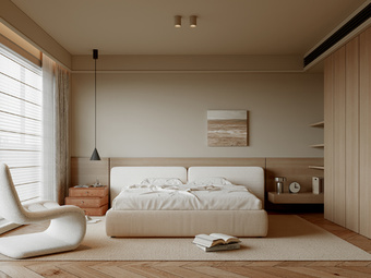 奶油风卧室 主卧 主人房3d模型