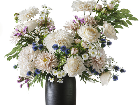 现代花瓶 花艺 插花 鲜花3d模型