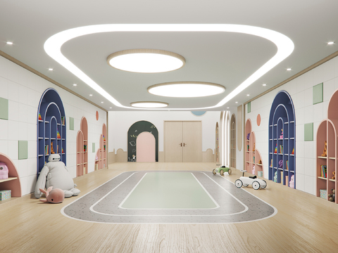  北欧幼儿园儿童活动区3d模型 