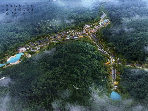  山体景观鸟瞰psd 