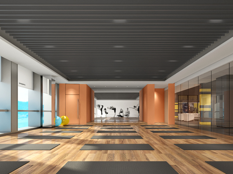  现代瑜伽室3D模型 
