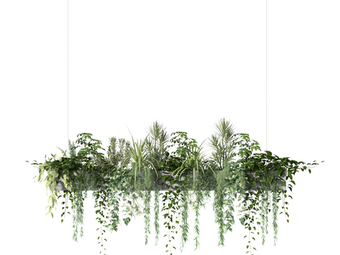  吊篮 悬挂绿植3d模型 