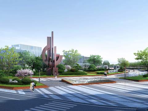  广场雕塑 公园小品psd 