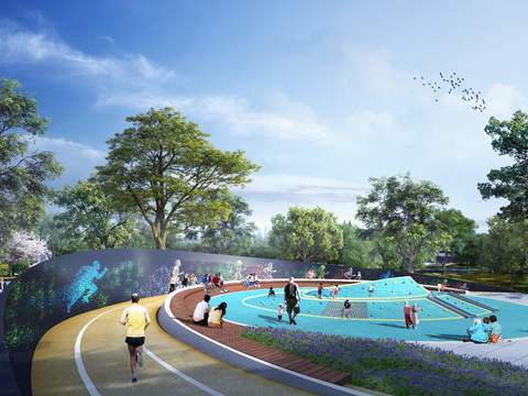  现代儿童公园攀爬区psd 