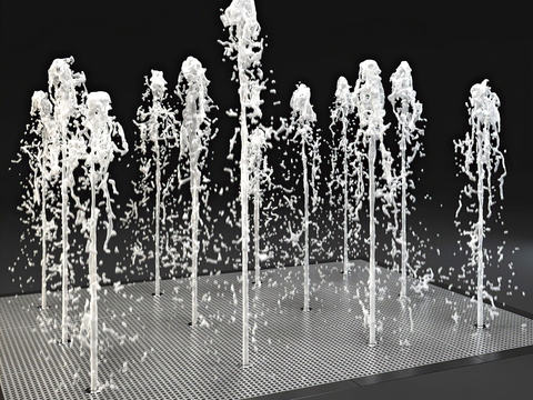  现代喷泉3d模型 