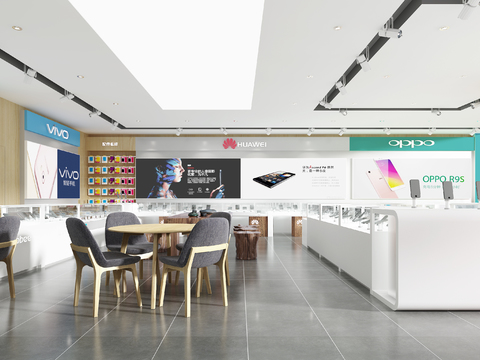 现代手机专卖店3d模型 