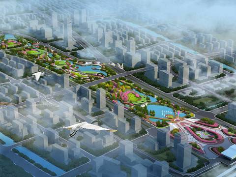  现代公园规划psd 