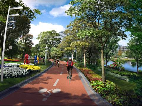  现代道路桥梁景观psd 