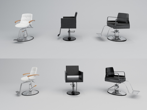  现代皮革理发椅3d模型 