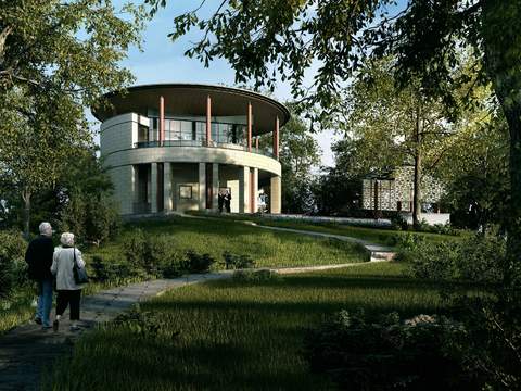  现代建筑外观psd 