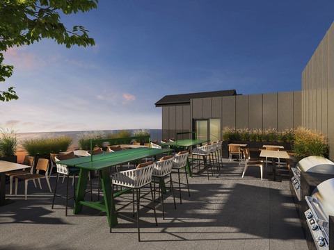  现代阳台露天烧烤吧3d模型 