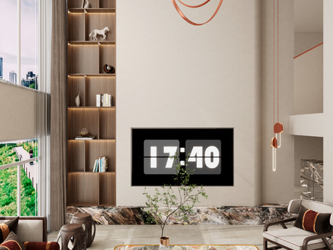  别墅客厅 别墅大堂3d模型 