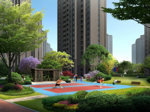  住宅小区公园psd 