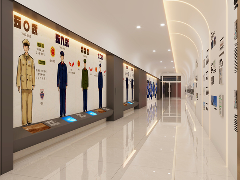  交警展厅 公安展厅3d模型 