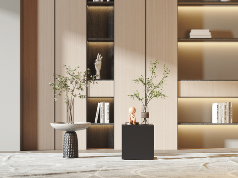 现代时尚边几角几3d模型