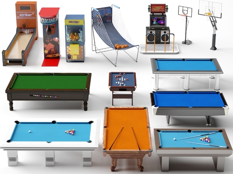  台球 游戏机 投篮机 赛车机3d模型 