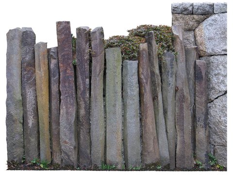  庭石 石柱珊栏psd 