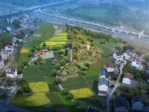  美丽乡村 农田景观psd 