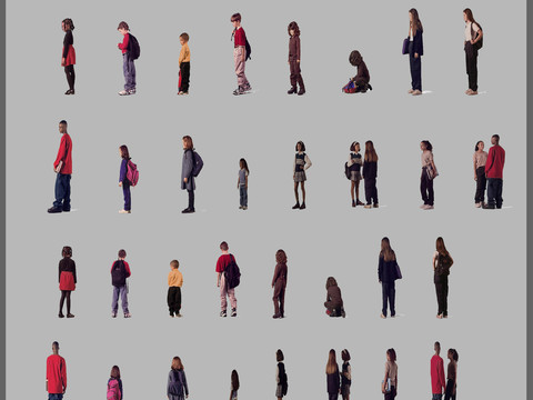  现代学生人物psd 