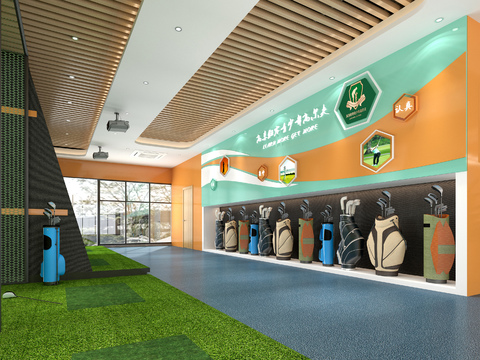  现代高尔夫球馆3d模型 